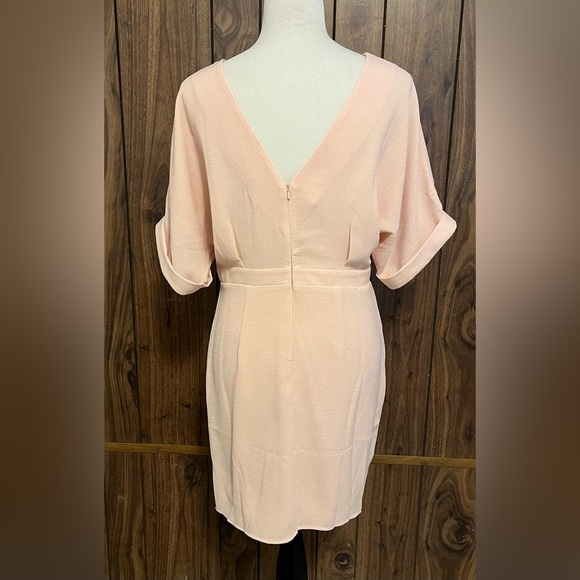 ASOS Womens Blush Pink  Knee Length Dolman Short Sleeve Lined Dress Sz 8 - Picture 3 of 7